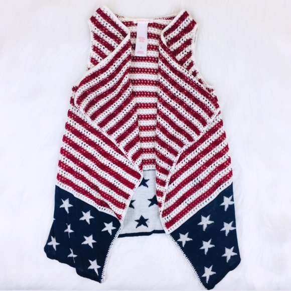 Xhilaration Knit Red White Blue USA Vest Sz Small - Picture 1 of 6